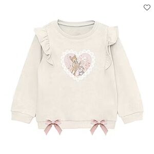 Disney collection little girls crew neck long sleeve fleece Bambi Sweatshirt
